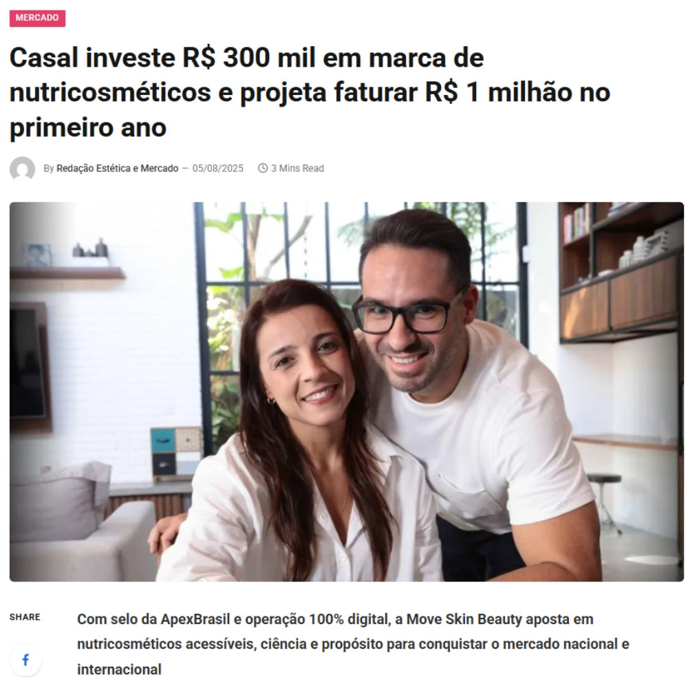 Move Skin Beauty em destaque no portal Estética e Mercado: de R$ 300 mil a R$ 1 milhão no primeiro ano