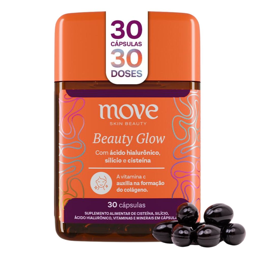 Beauty Glow Multivitamínico Pele, Cabelo e Unha 30 Cápsulas (1 Mês) - Move Skin Beauty