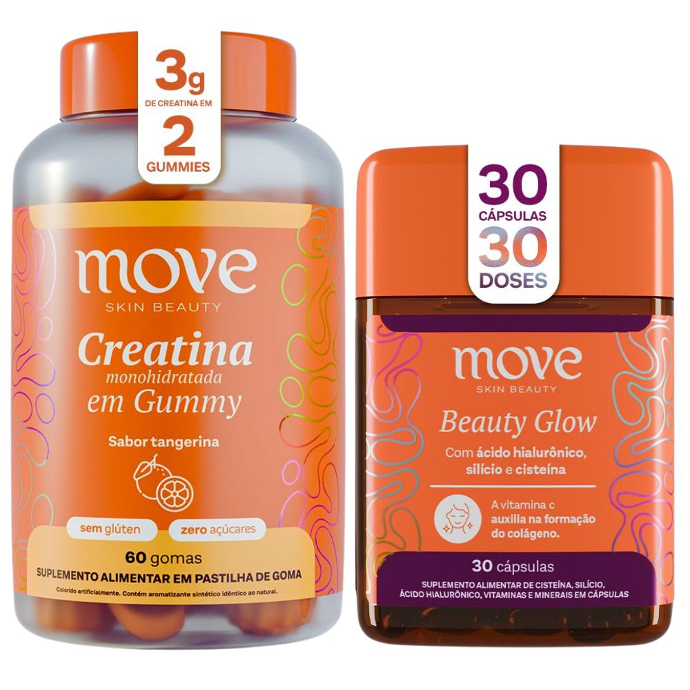 Kit Creatina Gummy + Beauty Glow  (1 Mês) - Move Skin Beauty