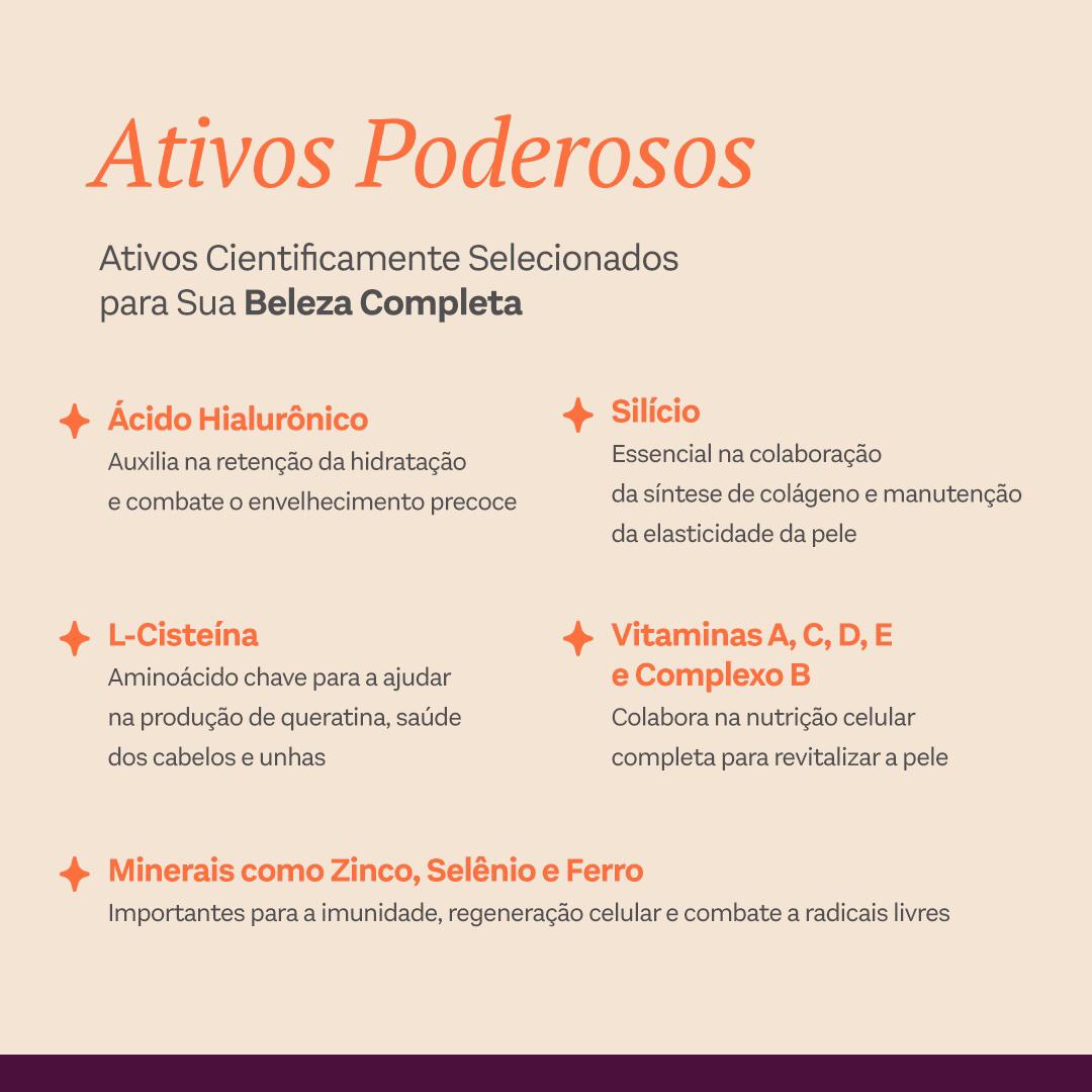 Beauty Glow Multivitamínico Pele, Cabelo e Unha 30 Cápsulas (1 Mês) - Move Skin Beauty