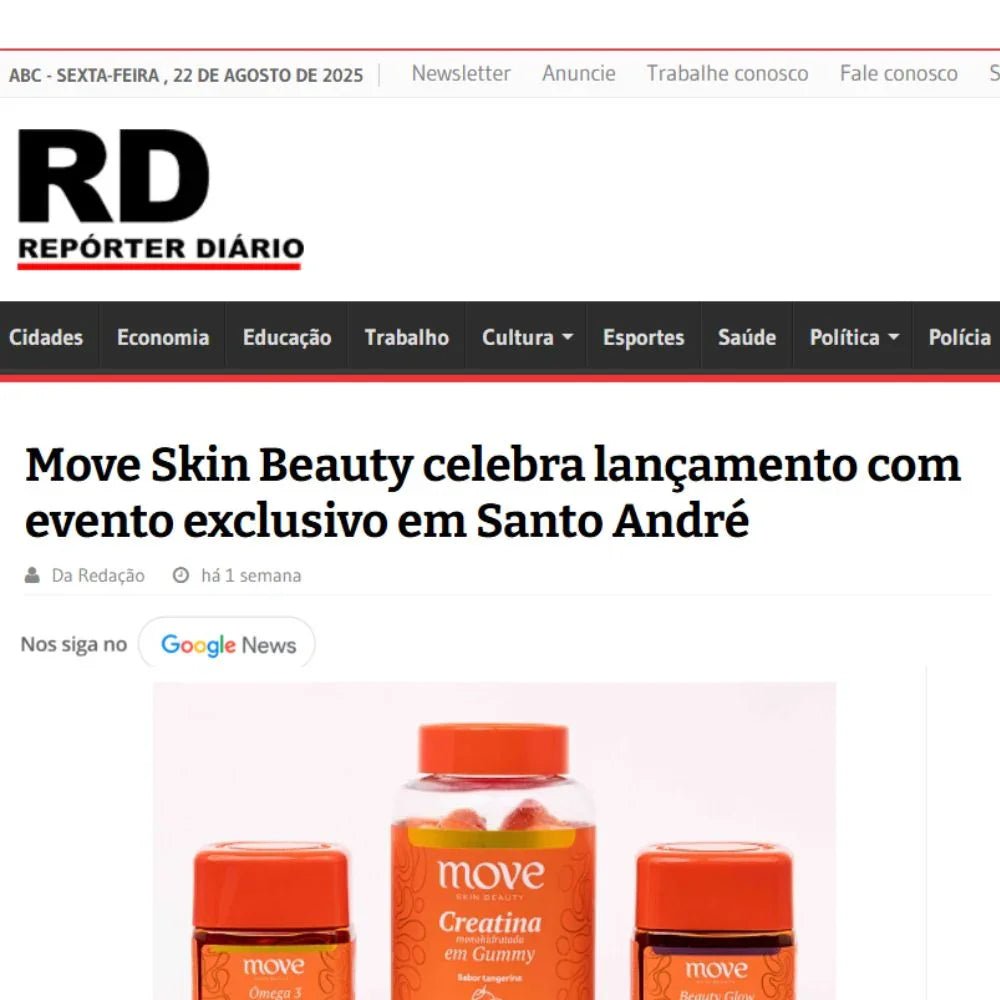 Nutricosméticos Move Skin Beauty: Creatina, Beauty Glow e Ômega 3