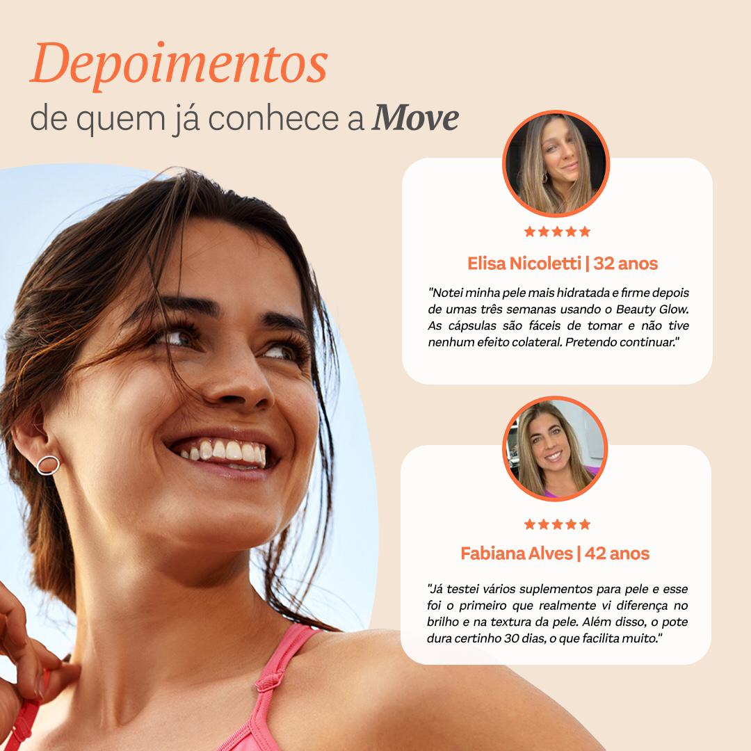 Beauty Glow Multivitamínico Pele, Cabelo e Unha 30 Cápsulas (1 Mês) - Move Skin Beauty