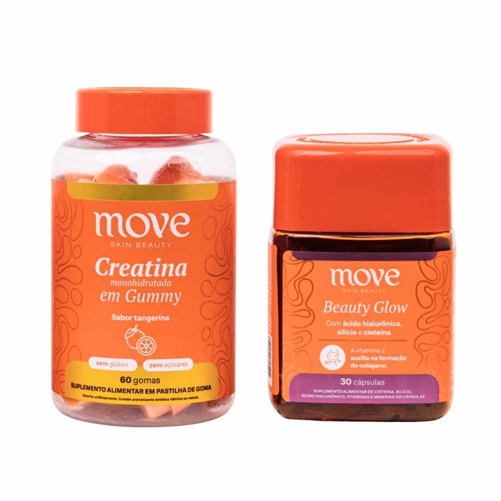 Kit Nutricosméticos Move Skin Beauty: Creatina Gummy e Beauty Glow