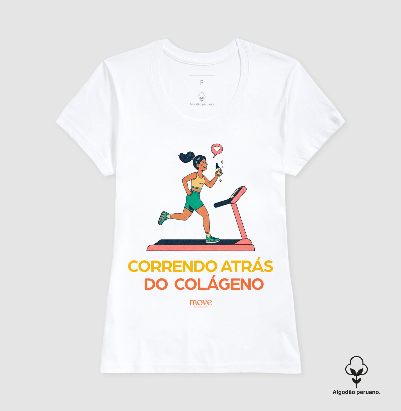 Camiseta Premium: Correndo Atrás do Colágeno - Move Skin Beauty