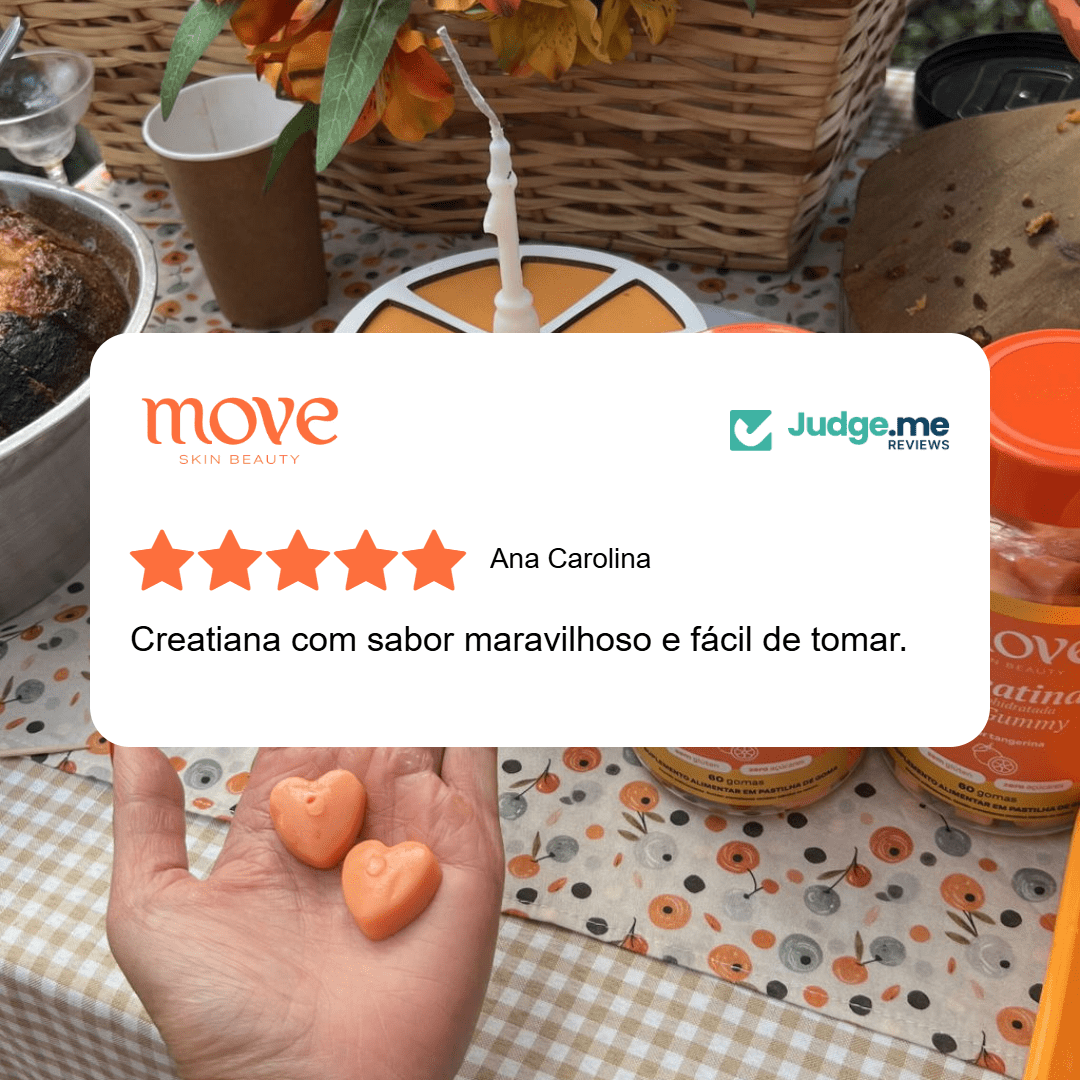 Creatina Monohidratada em Gummy Sabor Tangerina - Move Skin Beauty