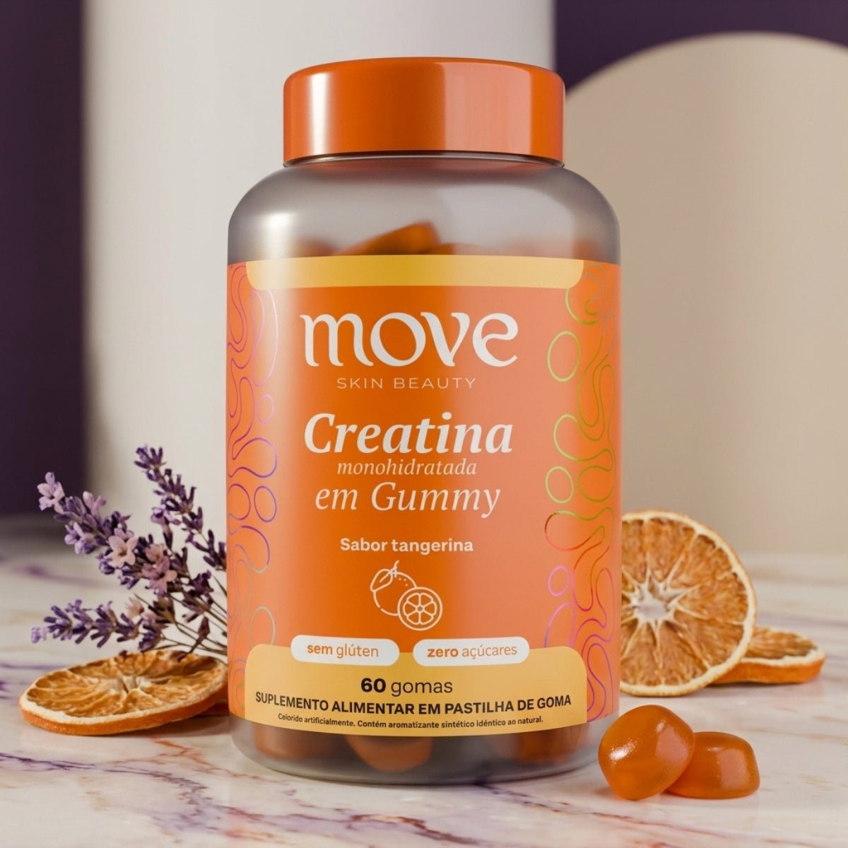 Creatina Monohidratada em Gummy Tangerina | 60 Gummies - Move Skin Beauty