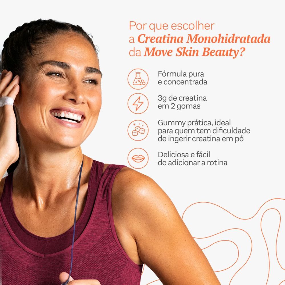 Creatina Monohidratada em Gummy Tangerina | 60 Gummies - Move Skin Beauty