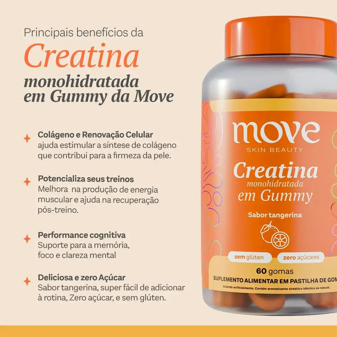 Gomitas de Creatina Monohidrato Sabor Mandarina 60 Unidades (1 Mes)