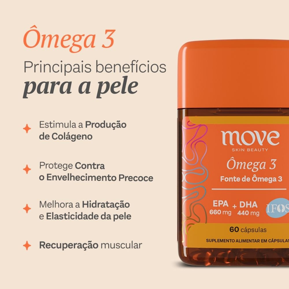 Kit Creatina Gummy Tangerina Monohidratada + Ômega 3 - Move Skin Beauty