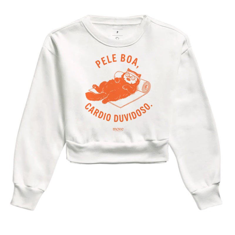 Moletom Cropped: Pele Boa, Cardio Duvidoso - Move Skin Beauty